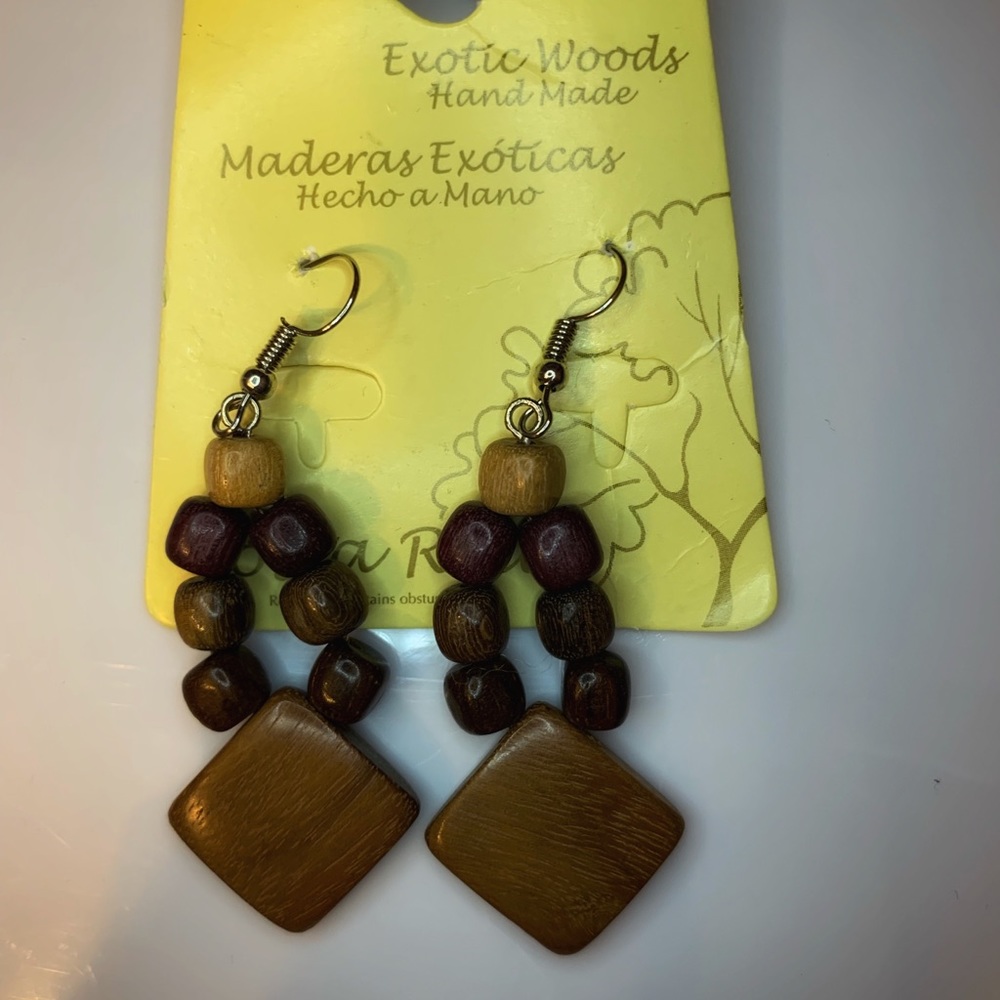 Handmade wooden earrings
